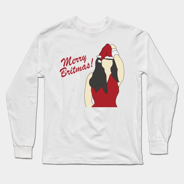Blackout Christmas Britney Spears Merry Britmas Long Sleeve T-Shirt by popmoments